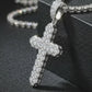 3D Curved style Iced Out Cross Pendant Moissanite Diamond VVS D Color |925 Silver | PASS DIAMOND TESTER!!!
