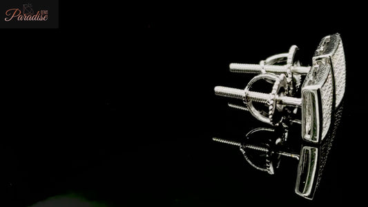 Moissanite Diamond VVS D Color Real Solid Sterling Silver 925 3D Square Earring  |  7.5MM | PASS DIAMOND TESTER !