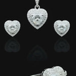 Women's moissanite 3-piece elegant jewelry set ring earrings necklace VVS D color GRA certified – Paradise Gems Atlanta