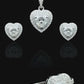 Heart Shape Halo style Moissanite Diamond VVS D Color with Real 925 Silver Women's Set 4.00 Carat - 4 Piece Jewelry Set (Stud Earrings and Necklace and Ring) |  PASS DIAMOND TESTER!!!