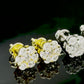 Moissanite Diamond VVS D Color Flower Cluster Iced Out Earrings 14K Gold Plated/ Real Silver 925 | 6.5MM-11MM | PASS DIAMOND TESTER!!!