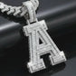 A-Z Letter Initials Baguette Style - Alphabet charm with Moissanite Diamond VVS D Color with 925 Silver 3.50 CARAT | PASSES DIAMOND TESTER!!