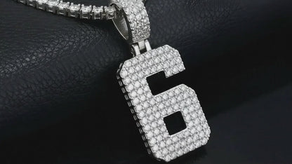 Iced Out Number Charm Pendant 0-9 | VVS D Color Moissanite | 925 Sterling Silver | GRA Certified | The Paradise Gems