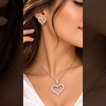 Earrings: Moissanite open heart stud earrings, solid 925 sterling silver