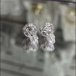 1 Carat Moissanite Cluster Stud Earrings  GRA Certified VVS D Color Moissanite