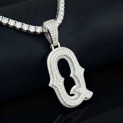 Moissanite Round Letter Initial Pendant A-Z | 2.50ct VVS D Color | 925 Silver