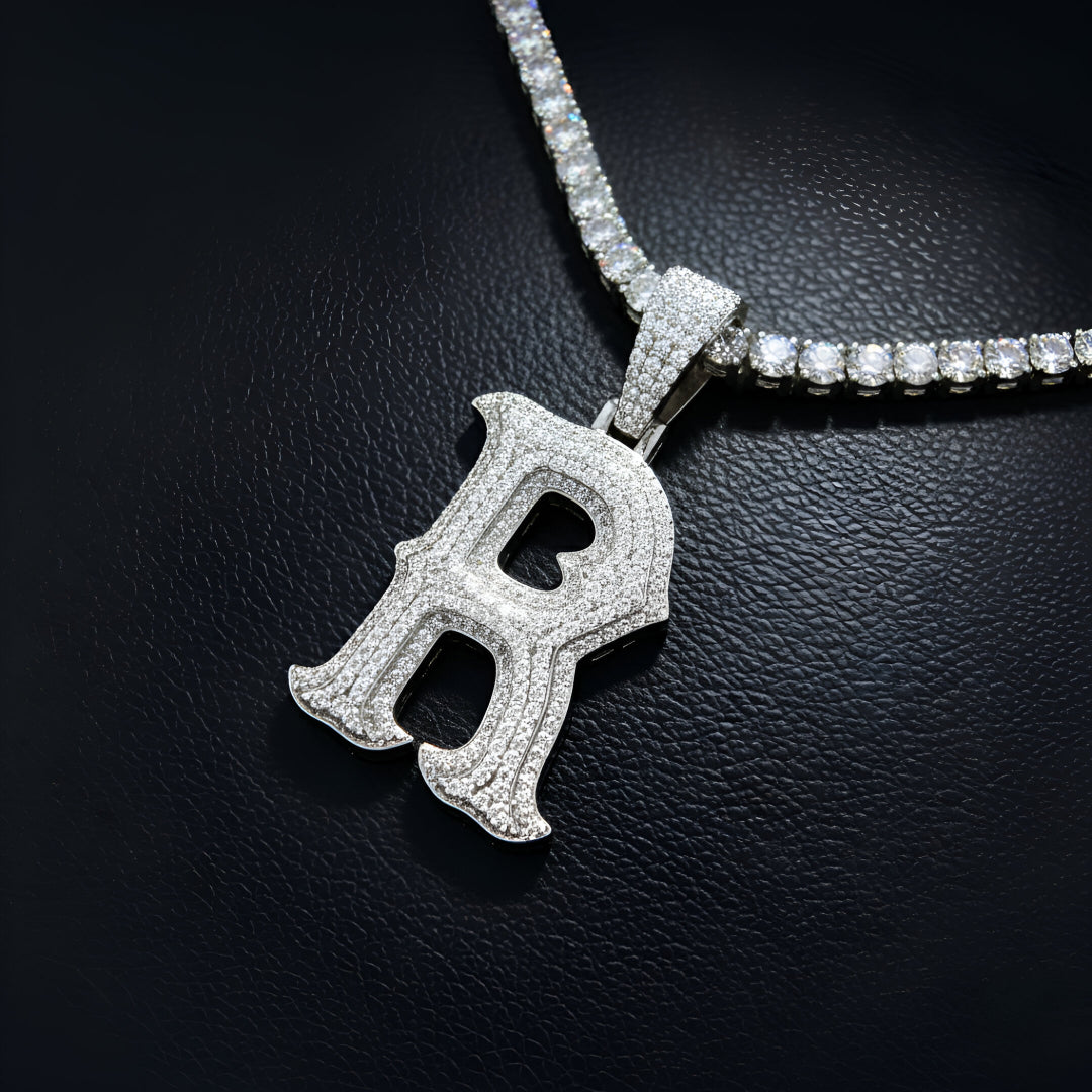 A-Z Letter Initials Round Style - Alphabet charm with Moissanite Diamond VVS D Color with 925 Silver 2.50 CARAT | PASSES DIAMOND TESTER! !