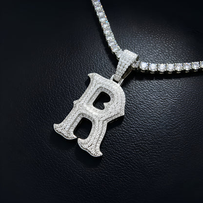 Moissanite Round Letter Initial Pendant A-Z | 2.50ct VVS D Color | 925 Silver
