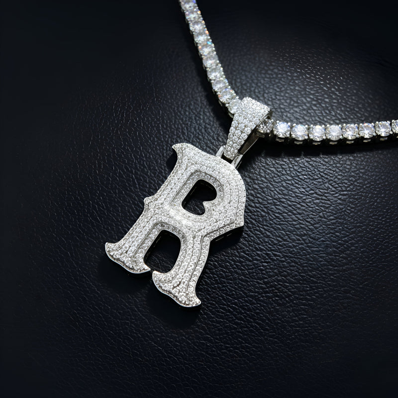 A-Z Letter Initials Round Style - Alphabet charm with Moissanite Diamond VVS D Color with 925 Silver 2.50 CARAT | PASSES DIAMOND TESTER! !