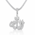 Moissanite Allah charm iced out VVS D color GRA certified 925 sterling silver Atlanta Paradise Gems