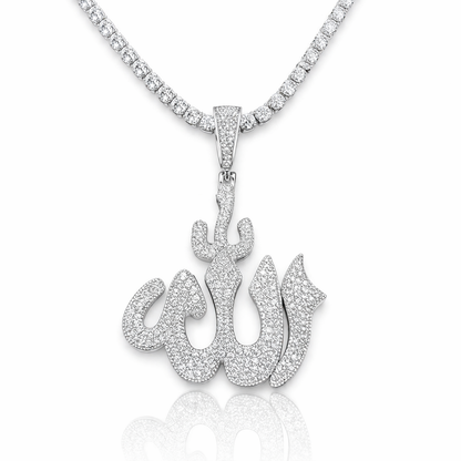 Moissanite Allah charm iced out VVS D color GRA certified 925 sterling silver Atlanta Paradise Gems
