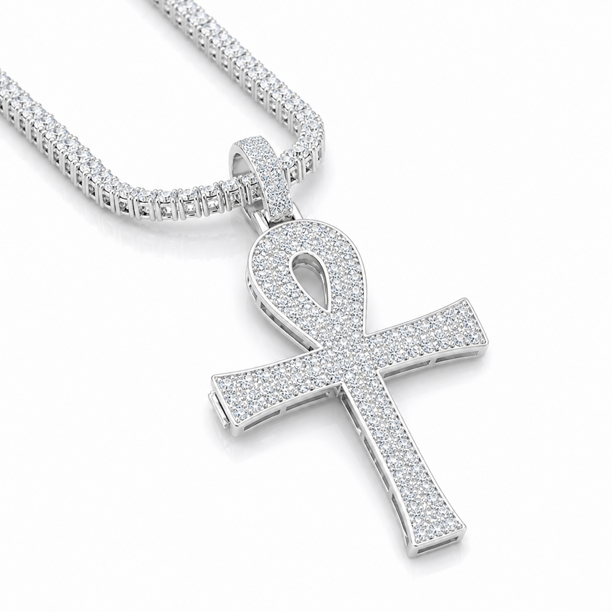 VVS D Moissanite Ankh Charm GRA Certified Atlanta