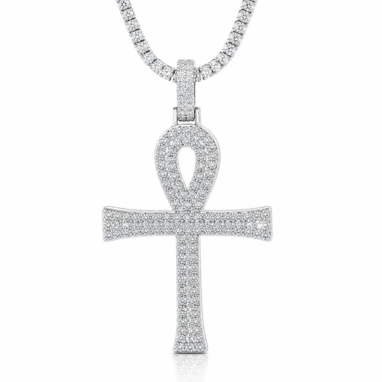 VVS D Moissanite Ankh Charm GRA Certified Atlanta