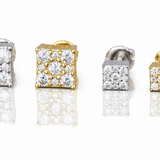 Mens Moissanite Square Pointer Stud Earrings
