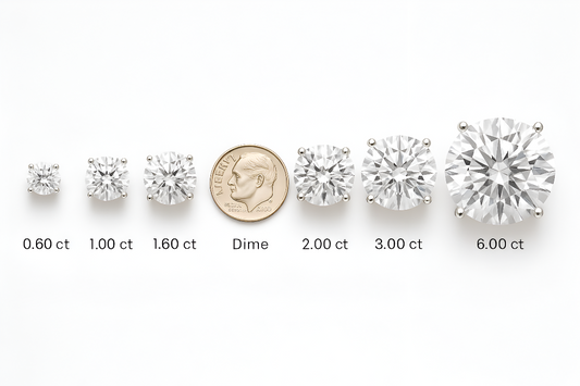 Moissanite Diamond VVS D Color Round Cut Studs Earrings set in 14K Gold Plated /Real Silver 925 3MM-10MM | PASS DIAMOND TESTER