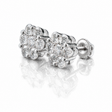 Moissanite Flower Cluster Stud Earrings