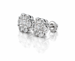 Moissanite Flower Cluster Stud Earrings