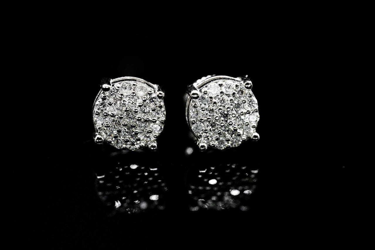 Moissanite Diamond VVS D Color Halo Stud Earrings Real Silver 925 - 8MM | Pass Diamond Tester!!