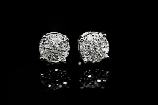 Moissanite Diamond VVS D Color Halo Stud Earrings Real Silver 925 - 8MM | Pass Diamond Tester!!