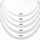 GRA certified moissanite tennis chain 3MM 925 silver VVS D color passes diamond tester men women