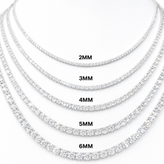 GRA certified moissanite tennis chain 3MM 925 silver VVS D color passes diamond tester men women