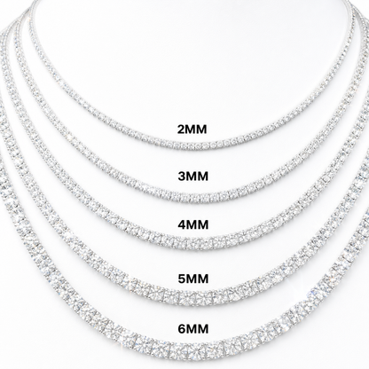 GRA certified moissanite tennis chain 3MM 925 silver VVS D color passes diamond tester men women