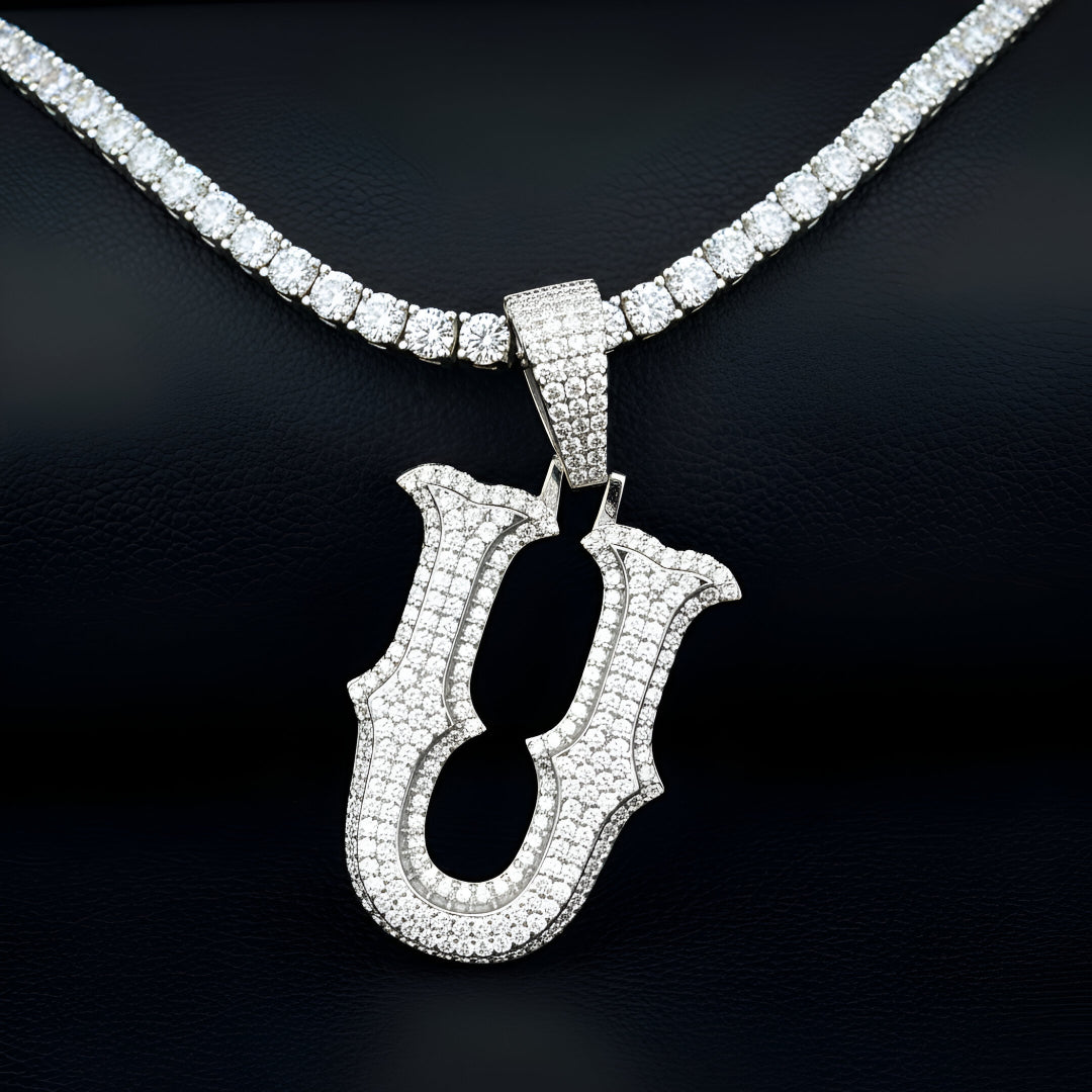 A-Z Letter Initials Round Style - Alphabet charm with Moissanite Diamond VVS D Color with 925 Silver 2.50 CARAT | PASSES DIAMOND TESTER! !