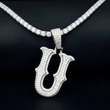 A-Z Letter Initials Round Style - Alphabet charm with Moissanite Diamond VVS D Color with 925 Silver 2.50 CARAT | PASSES DIAMOND TESTER! !