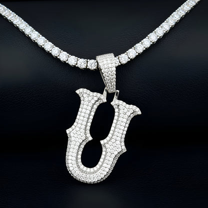 Moissanite Round Letter Initial Pendant A-Z | 2.50ct VVS D Color | 925 Silver