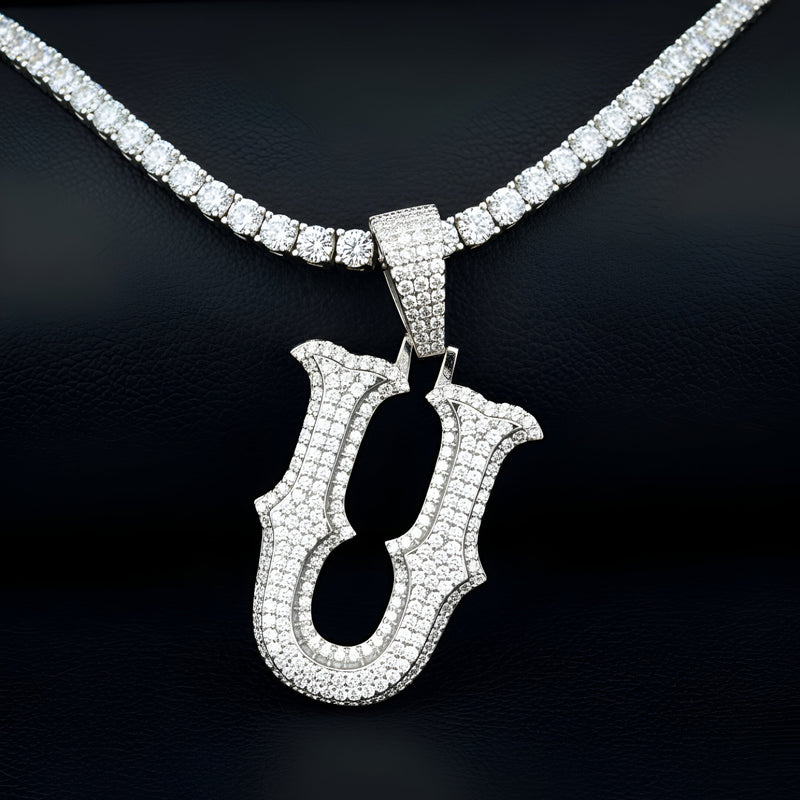 A-Z Letter Initials Round Style - Alphabet charm with Moissanite Diamond VVS D Color with 925 Silver 2.50 CARAT | PASSES DIAMOND TESTER! !