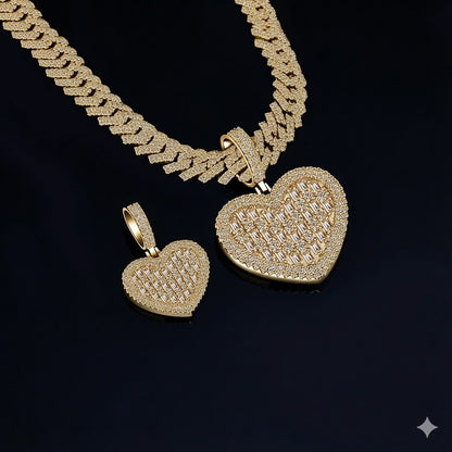 Baguette Cut Heart Pendant