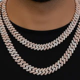 two tone Moissanite Cuban Chain link Gra Certified VVS D 925 silver Atlanta
