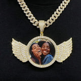 Custom Moissanite Wing Photo Pendant 55MM