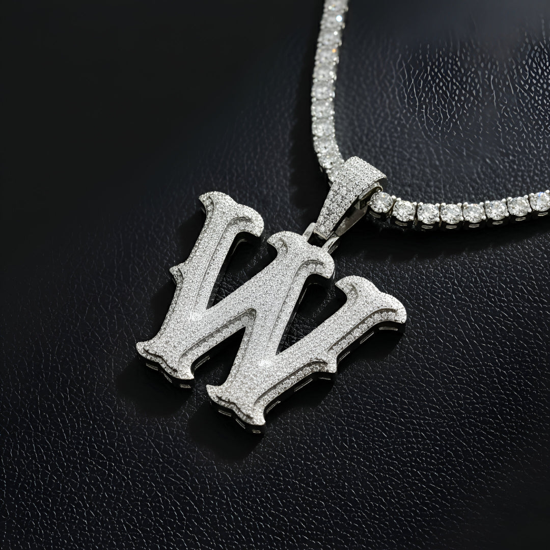 A-Z Letter Initials Round Style - Alphabet charm with Moissanite Diamond VVS D Color with 925 Silver 2.50 CARAT | PASSES DIAMOND TESTER! !