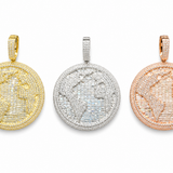 Moissanite globe pendant 27.3CT 14K gold over 925 silver VVS D color GRA certified Atlanta Paradise Gems