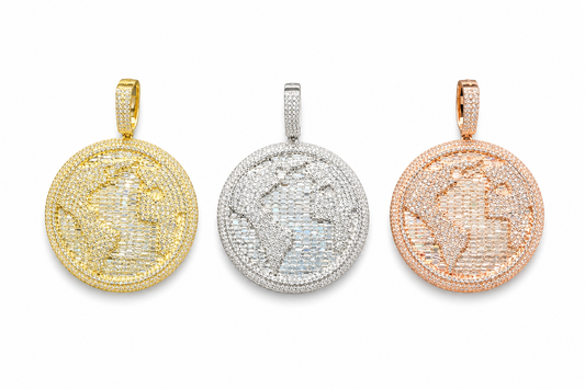 Moissanite globe pendant 27.3CT 14K gold over 925 silver VVS D color GRA certified Atlanta Paradise Gems