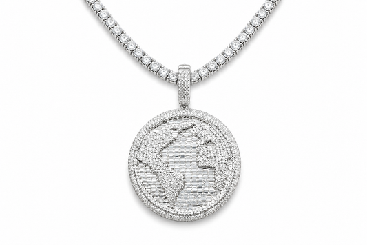 Moissanite Globe Pendant 27.3CT 14K Gold