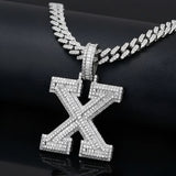 A-Z Letter Initials Baguette Style - Alphabet charm with Moissanite Diamond VVS D Color with 925 Silver 3.50 CARAT | PASSES DIAMOND TESTER!!