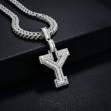 A-Z Letter Initials Baguette Style - Alphabet charm with Moissanite Diamond VVS D Color with 925 Silver 3.50 CARAT | PASSES DIAMOND TESTER!!